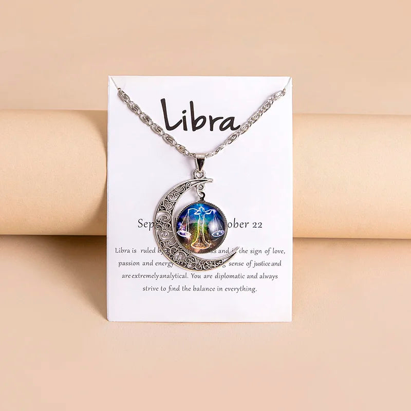 Celestial Zodiac Moon Necklace 🌙✨