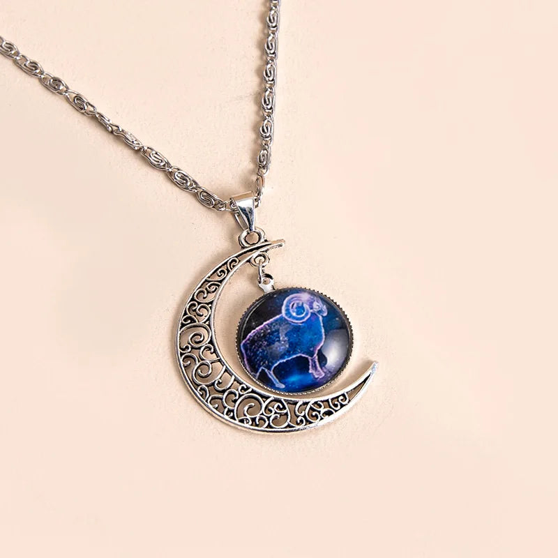 Celestial Zodiac Moon Necklace 🌙✨